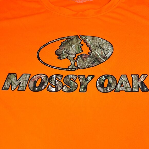 Mossy Oak By Staghorn Creek Mens T-Shirt 2XL Safety Orange Camouflage Logo - Picture 3 of 7